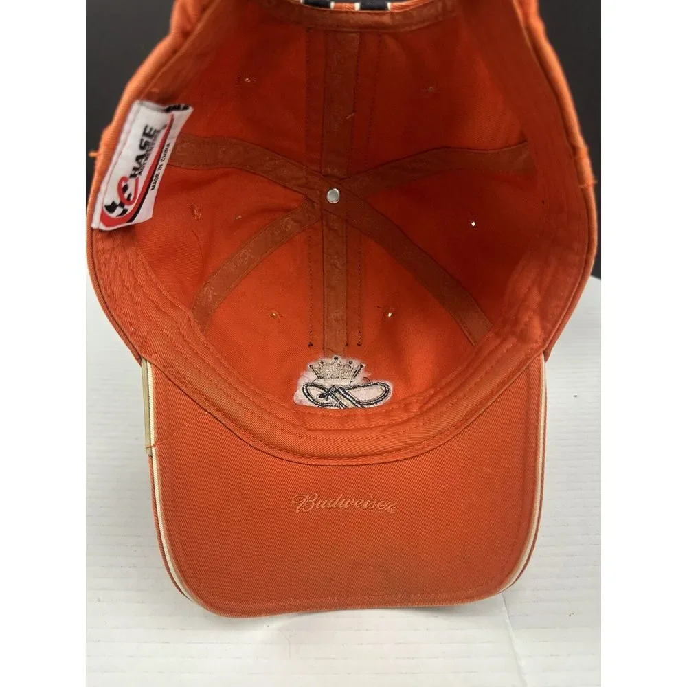 Dale Earnhardt Budweiser Chase Strapback Hat Orange With‎ Black Stripes